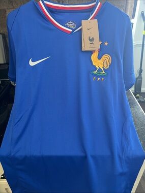 Nike Kids Blue France Football Jersey with Tricolor Trim